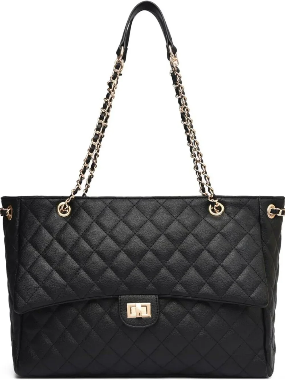 Chic Quilted Satchel Tote Bag for Women | Stylish Leather Crossbody Purse for